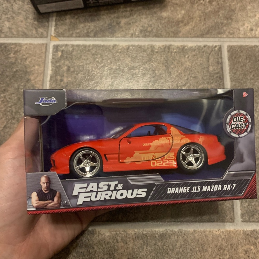 JADA Fast & Furious 1/32 Orange JLS Mazda RX-7 Metal Diecast New